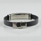 Mix Amber bracelet for men with black leather
